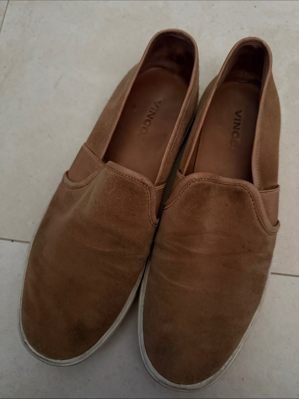 Vince Tan Suede Slip-On Loafers 7.5